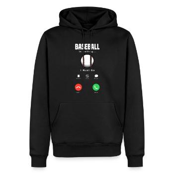Funny Baseball - Men’s Premium Organic Hoodie - black - Front - Nico (187cm)
