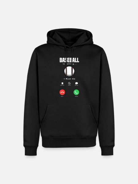Lustiger Baseball - Männer Premium Bio Hoodie - Schwarz