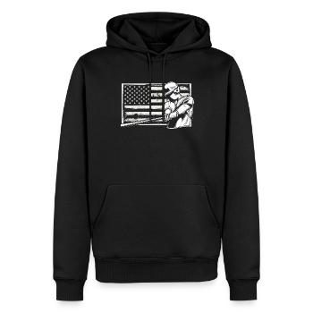 Lustiger Baseball - Männer Premium Bio Hoodie - Schwarz - Vorne - Nico (187cm)