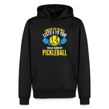 Lustiges Pickleball Geschenk - Männer Premium Bio Hoodie - Schwarz - Vorne - Nico (187cm)
