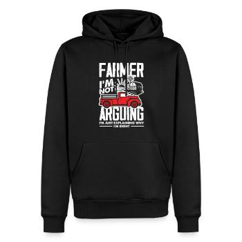 Lustiges Bauer Bauernhof Landwirt Geschenk - Männer Premium Bio Hoodie - Schwarz - Vorne - Nico (187cm)