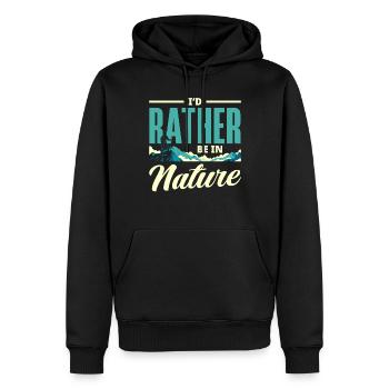 Cadeau de randonnée drôle - Sweat à capuche Premium bio Homme - noir - Devant - Nico (187cm)