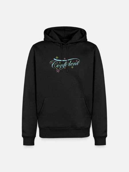 Confident "Confident" - Men’s Premium Organic Hoodie - black