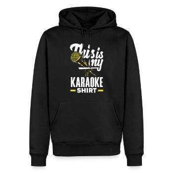 Chanteur de karaoké Chanteur de karaoké Musique - Sweat à capuche Premium bio Homme - noir - Devant - Nico (187cm)