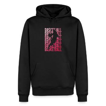 Basketball Frauen Mädchen Sport - Männer Premium Bio Hoodie - Schwarz - Vorne - Nico (187cm)