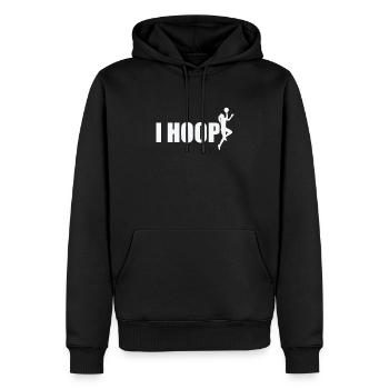 I Hoop Basketball Mädchen Teamsport - Männer Premium Bio Hoodie - Schwarz - Vorne - Nico (187cm)