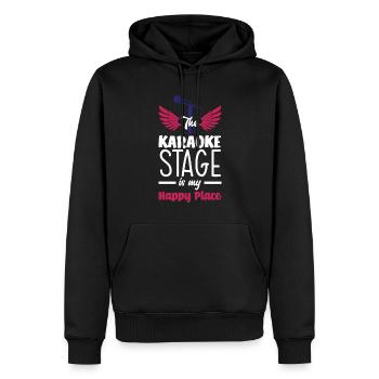 Chanteur de karaoké Chanteur de karaoké Musique - Sweat à capuche Premium bio Homme - noir - Devant - Nico (187cm)