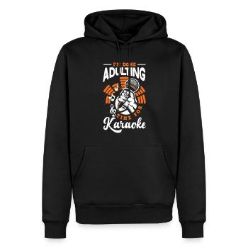 Chanteur de karaoké Chanteur de karaoké Musique - Sweat à capuche Premium bio Homme - noir - Devant - Nico (187cm)