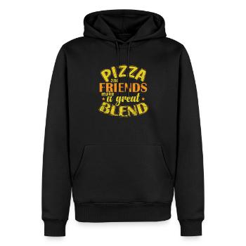 Pizza and Friends make a great Blend - Men’s Premium Organic Hoodie - black - Front - Nico (187cm)