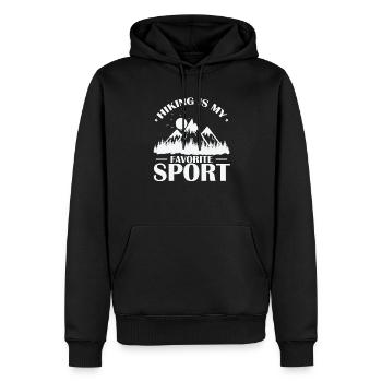 Hiking is my Favorite Sport Outdoor Hobby - Männer Premium Bio Hoodie - Schwarz - Vorne - Nico (187cm)