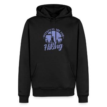 Les week-ends sont des randonnées nature - Sweat à capuche Premium bio Homme - noir - Devant - Nico (187cm)