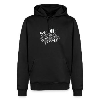 Aller hors ligne Randonnée Nature - Sweat à capuche Premium bio Homme - noir - Devant - Nico (187cm)