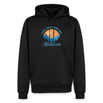 Vous pouvez me trouver dans les montagnes en randonnée - Sweat à capuche Premium bio Homme - noir - Devant - Nico (187cm)