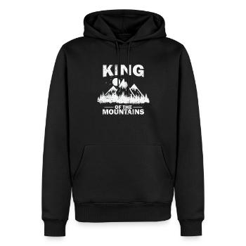 Roi des montagnes Randonnée Hobby - Sweat à capuche Premium bio Homme - noir - Devant - Nico (187cm)