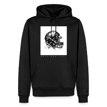 Gridiron Football American Game Touchdown Helmet - Men’s Premium Organic Hoodie - black - Front - Nico (187cm)