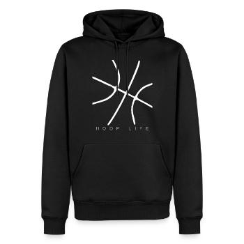 Hoop Basketball Player Ball Macro Graphic - Men’s Premium Organic Hoodie - black - Front - Nico (187cm)