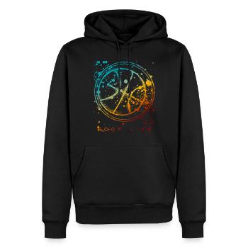 Graphique coloré de ballon de basket-ball de basket-ball de cerceau - Sweat à capuche Premium bio Homme - noir - Devant - Nico (187cm)