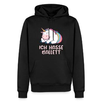 Ich hasse Ballett - dickes Einhorn - Männer Premium Bio Hoodie - Schwarz - Vorne - Nico (187cm)