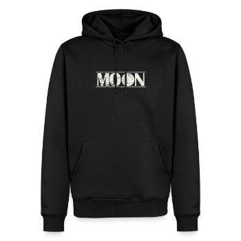 Lune Ciel Nocturne - Sweat à capuche Premium bio Homme - noir - Devant - Nico (187cm)