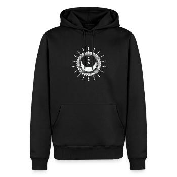Lune avec des formes Globe de ciel nocturne - Sweat à capuche Premium bio Homme - noir - Devant - Nico (187cm)