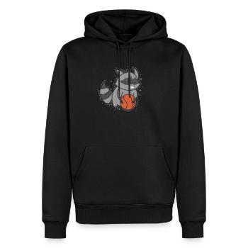 Lavable joue au basket-ball omnivore - Sweat à capuche Premium bio Homme - noir - Devant - Nico (187cm)