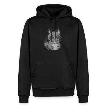 mignon omnivore lavable - Sweat à capuche Premium bio Homme - noir - Devant - Nico (187cm)
