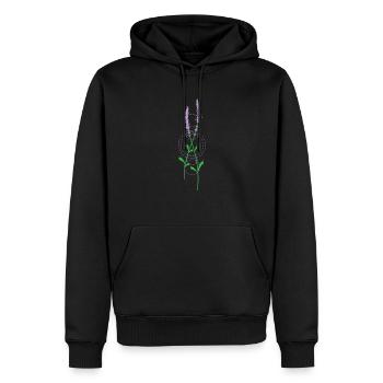 Arôme de parfum de jardin de plante de lavande - Sweat à capuche Premium bio Homme - noir - Devant - Nico (187cm)