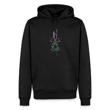 Parfum de plante de jardin lavande - Sweat à capuche Premium bio Homme - noir - Devant - Nico (187cm)