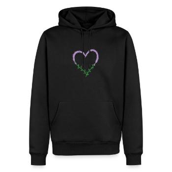 Coeur de lavande plante jardin parfum - Sweat à capuche Premium bio Homme - noir - Devant - Nico (187cm)