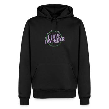 J’aime le parfum de jardin de plantes de lavande - Sweat à capuche Premium bio Homme - noir - Devant - Nico (187cm)