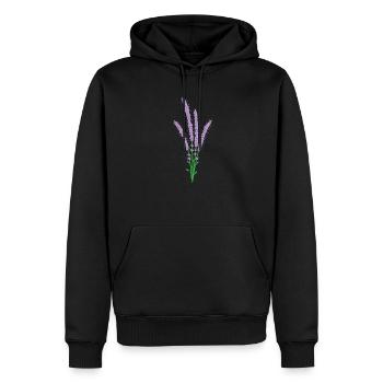 belle plante de lavande à fleurs - Sweat à capuche Premium bio Homme - noir - Devant - Nico (187cm)