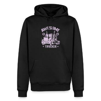 Awesome Trucker Profession Livraison - Sweat à capuche Premium bio Homme - noir - Devant - Nico (187cm)