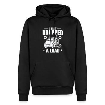 Je viens de déposer un chauffeur de camion de chargement - Sweat à capuche Premium bio Homme - noir - Devant - Nico (187cm)