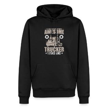 vous savez maintenant à quoi ressemble un camionneur génial - Sweat à capuche Premium bio Homme - noir - Devant - Nico (187cm)