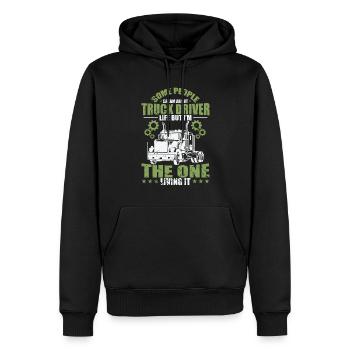 certaines personnes rêvent de la profession de chauffeur de camion - Sweat à capuche Premium bio Homme - noir - Devant - Nico (187cm)