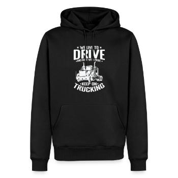 Nous vivons pour conduire et le faisons avec Pride Truck Driver - Sweat à capuche Premium bio Homme - noir - Devant - Nico (187cm)