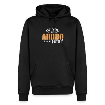Do you even Aikido Bro? Kampfsport Training - Männer Premium Bio Hoodie - Schwarz - Vorne - Nico (187cm)