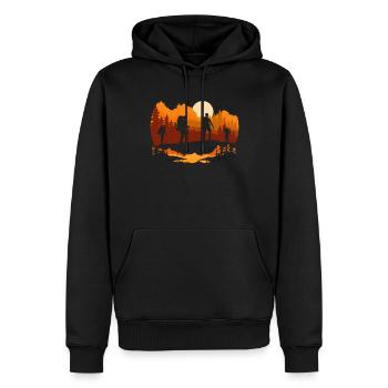 Cadeau de randonnée drôle - Sweat à capuche Premium bio Homme - noir - Devant - Nico (187cm)