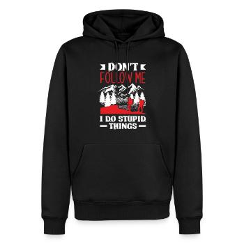 Cadeau de randonnée drôle - Sweat à capuche Premium bio Homme - noir - Devant - Nico (187cm)