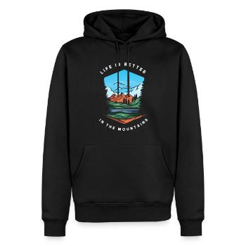 Cadeau de randonnée drôle - Sweat à capuche Premium bio Homme - noir - Devant - Nico (187cm)