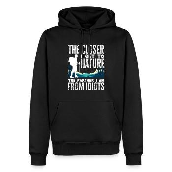 Lustiges Wandern Geschenk - Männer Premium Bio Hoodie - Schwarz - Vorne - Nico (187cm)