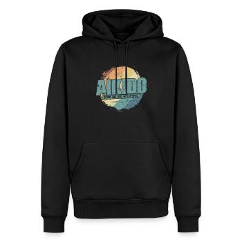 begins and ends with Respect Aikido Training - Männer Premium Bio Hoodie - Schwarz - Vorne - Nico (187cm)