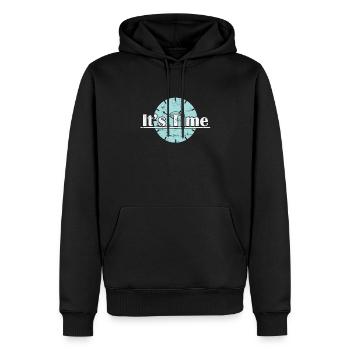 C’est le moment de l’horloge - Sweat à capuche Premium bio Homme - noir - Devant - Nico (187cm)