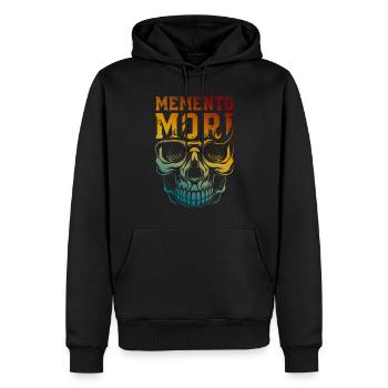Memento Mori Stoizismus Totenkopf Zitat Philosophie - Männer Premium Bio Hoodie - Schwarz - Vorne - Nico (187cm)