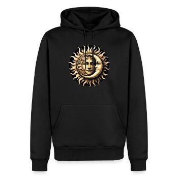Vintage Sonne Und Mond Astronomie Astrologie Kosmos - Männer Premium Bio Hoodie - Schwarz - Vorne - Nico (187cm)