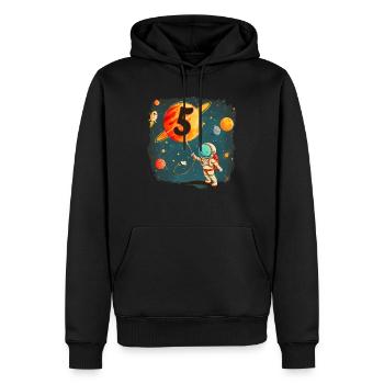 Astronaut Boy 5. Geburtstag Buntes Universum - Männer Premium Bio Hoodie - Schwarz - Vorne - Nico (187cm)