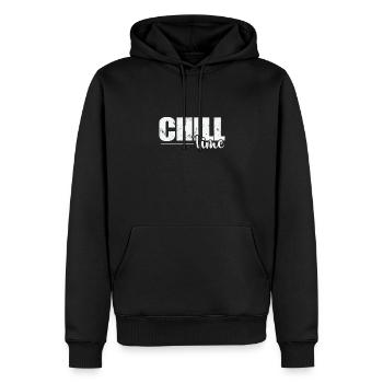 Temps de détente Relax - Sweat à capuche Premium bio Homme - noir - Devant - Nico (187cm)