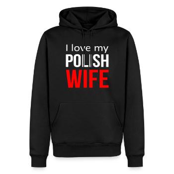 J’aime ma femme polonaise Drôle de mari - Sweat à capuche Premium bio Homme - noir - Devant - Nico (187cm)