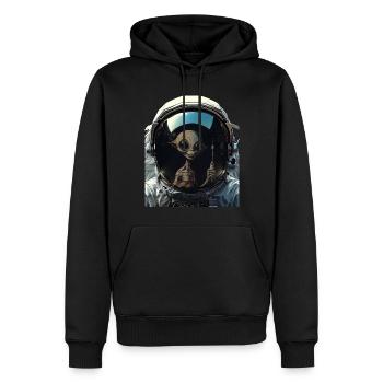 Urkomische Alien-Entführung Lustige Sonden-Astronautin - Männer Premium Bio Hoodie - Schwarz - Vorne - Nico (187cm)