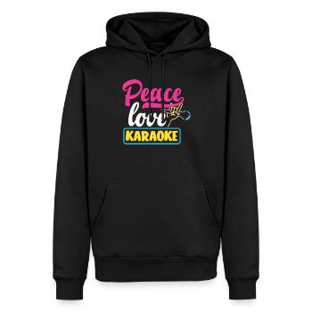 Chanteur de karaoké Chanteur de karaoké Musique - Sweat à capuche Premium bio Homme - noir - Devant - Nico (187cm)